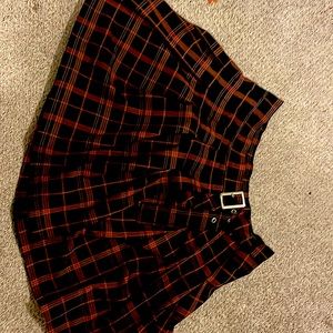 Red/orange and black H&M gothic skating skirt